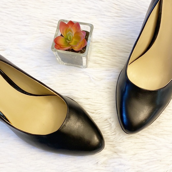 NINE WEST | Wise Up Black Leather Classic Heel Pump Stiletto women’s 7 - Picture 5 of 8